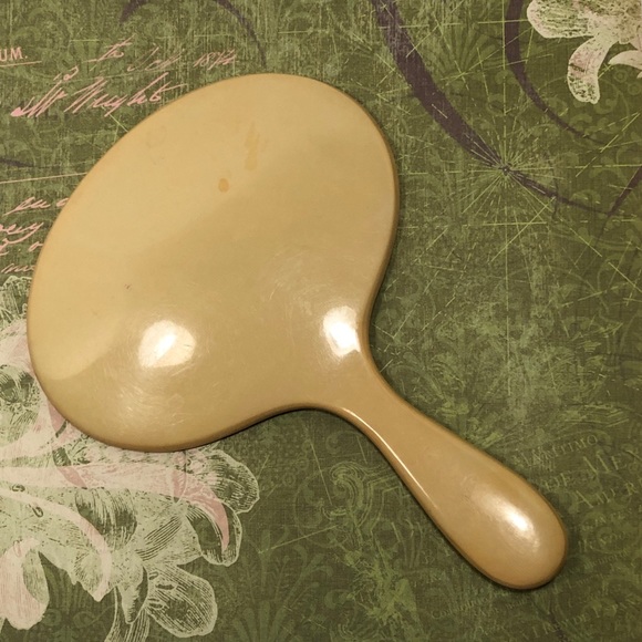 Celluloid Hand Mirror - Beveled Oval